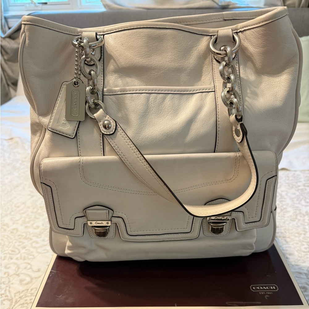 Coach Poppy Camelia Pushlock Large Tote